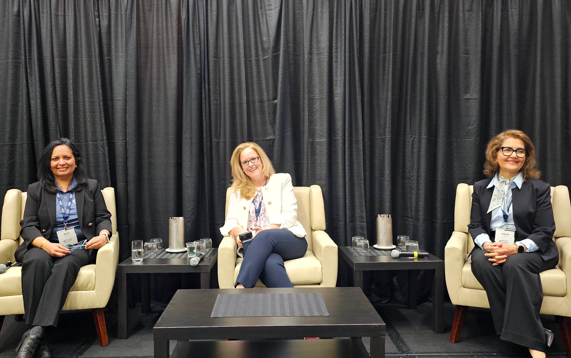 Jennifer Watton from Sage with Bharti Meisuria and Zainab Salihi from BAASS