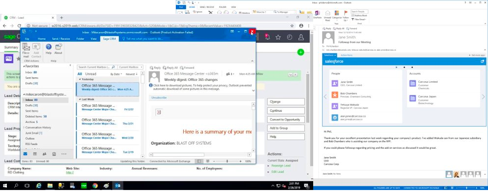 Outlook plug-in CRM