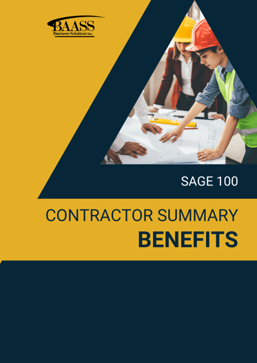 Sage 100 Contractor Summary Benefits