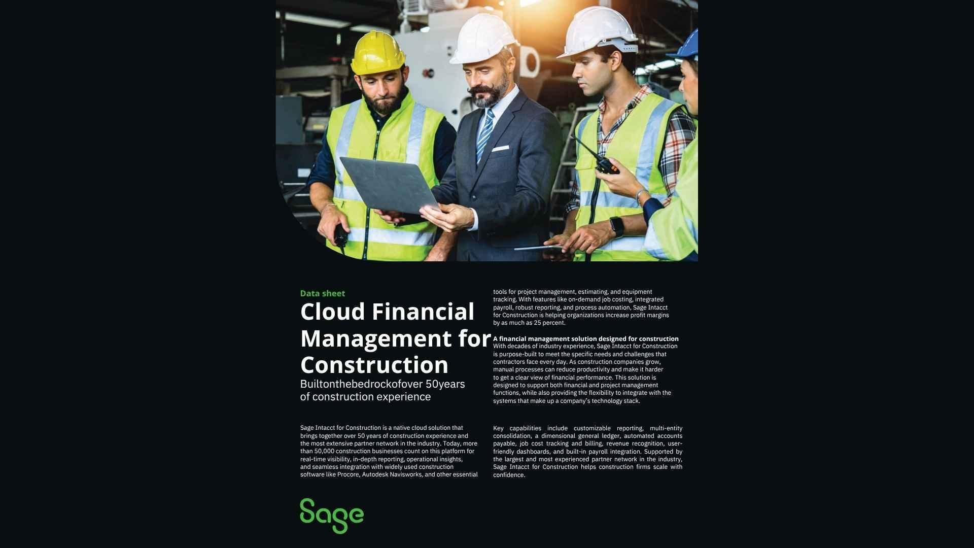 Build smarter with Sage for Construction