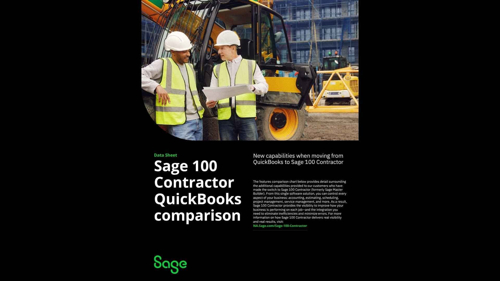 Sage 100 Contractor QuickBooks comparison