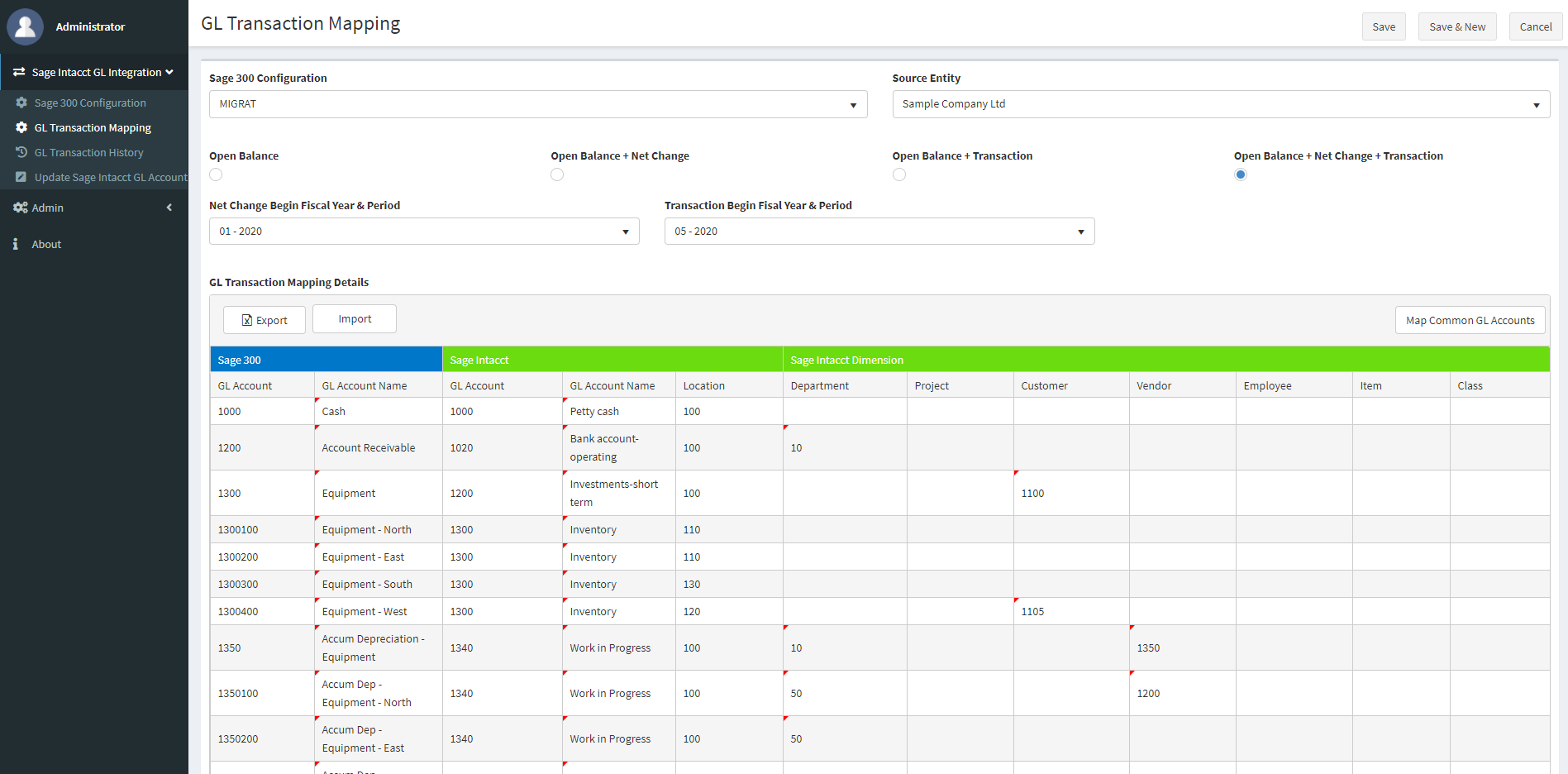 Data Migration Sage 300 to Sage Intacct Screen Grab